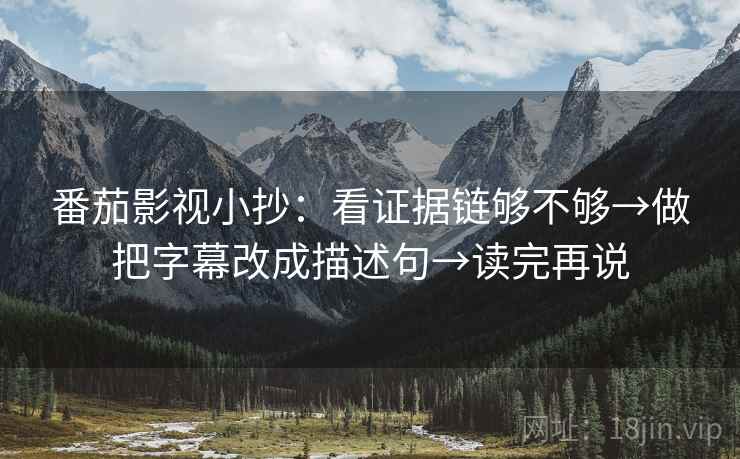 番茄影视小抄：看证据链够不够→做把字幕改成描述句→读完再说