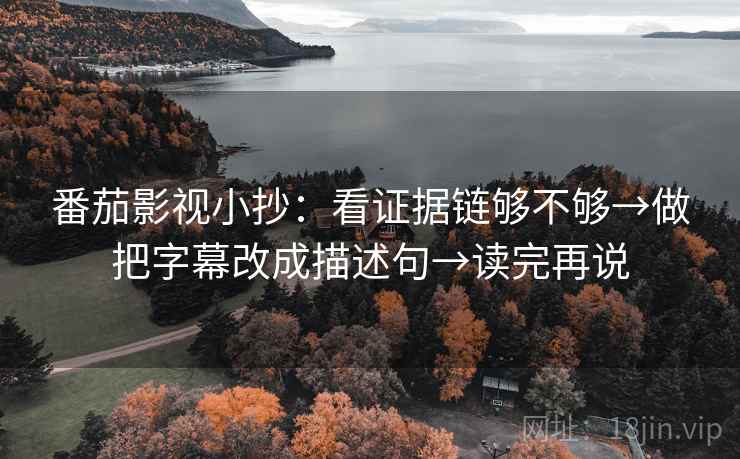 番茄影视小抄：看证据链够不够→做把字幕改成描述句→读完再说