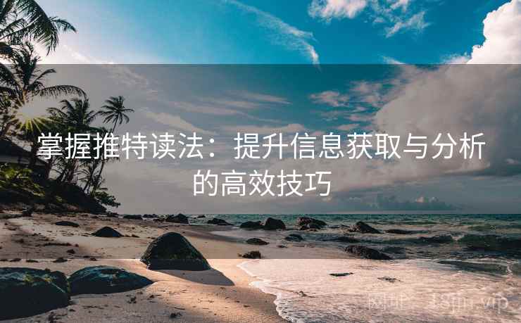 掌握推特读法：提升信息获取与分析的高效技巧
