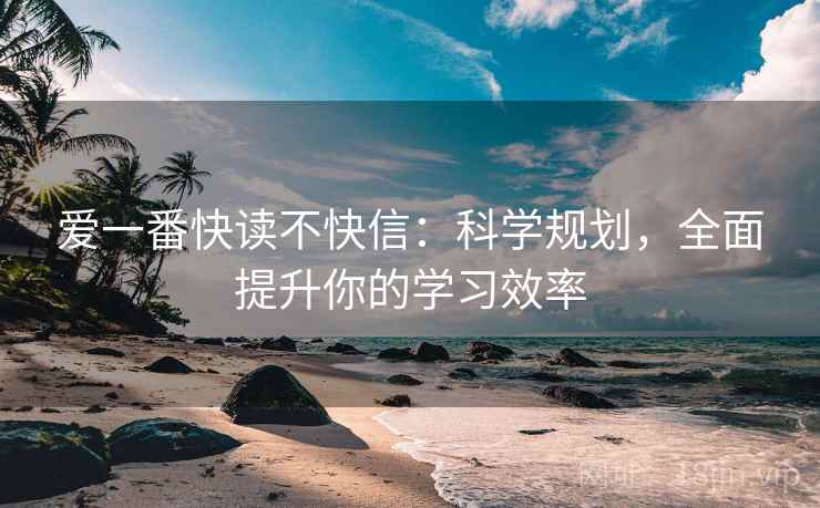 爱一番快读不快信：科学规划，全面提升你的学习效率